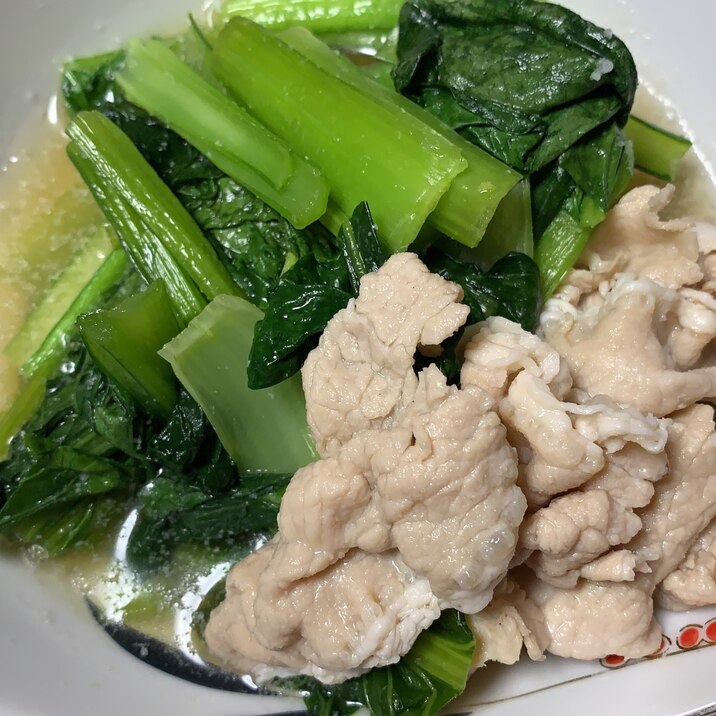小松菜と豚しゃぶ肉のサッと煮